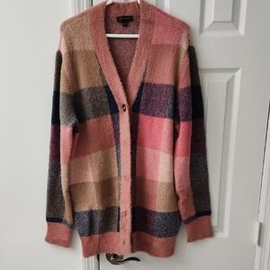 SOLD Ann Taylor Pink and Brown Cardigan Sweater